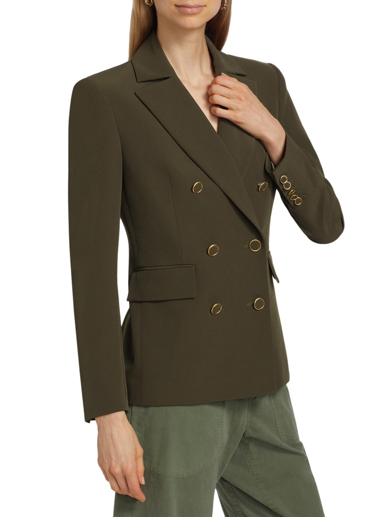 Women's Arielle Crepe Double-Breasted Blazer - Pine 4