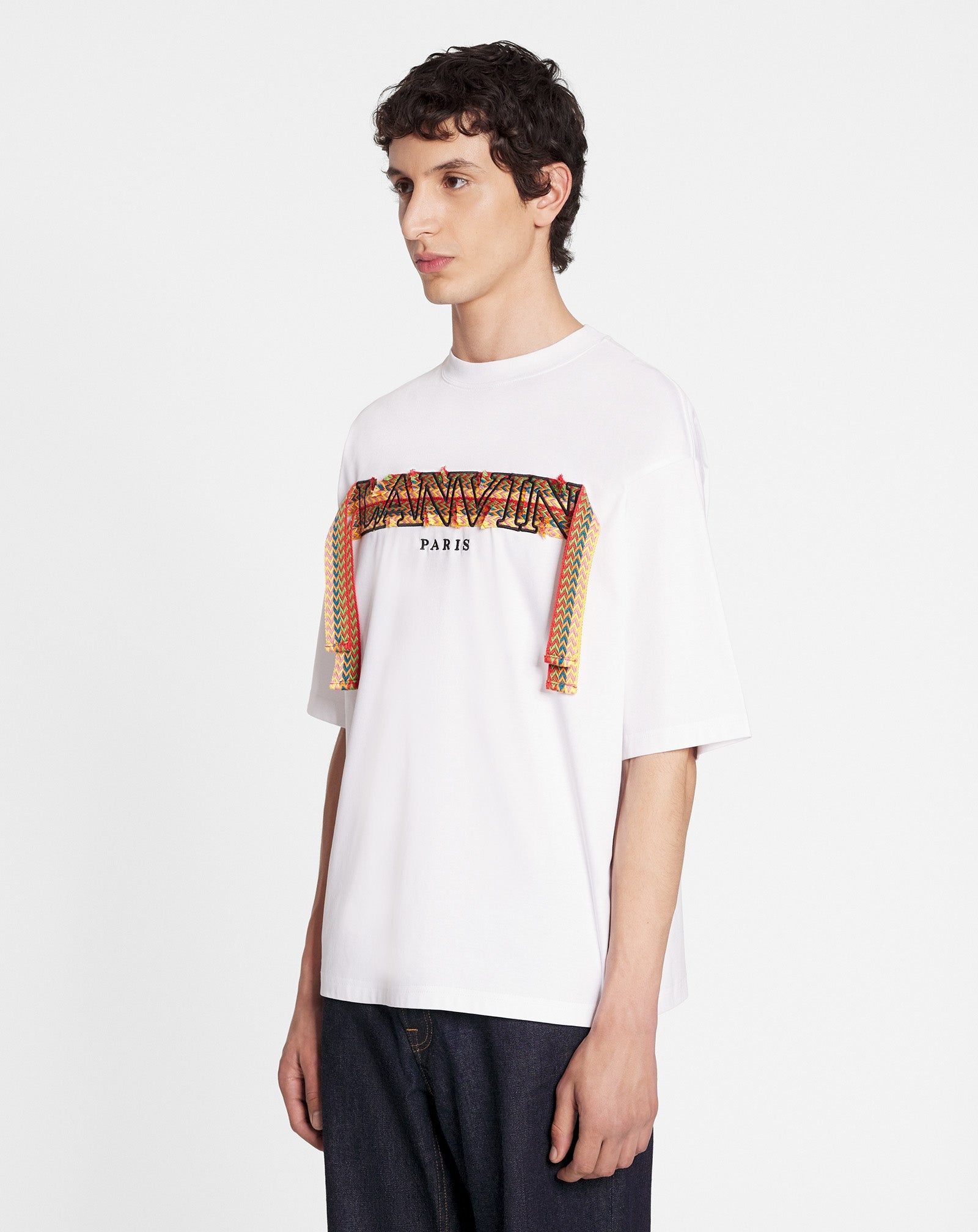 OVERSIZED EMBROIDERED CURB LACE T-SHIRT - 3