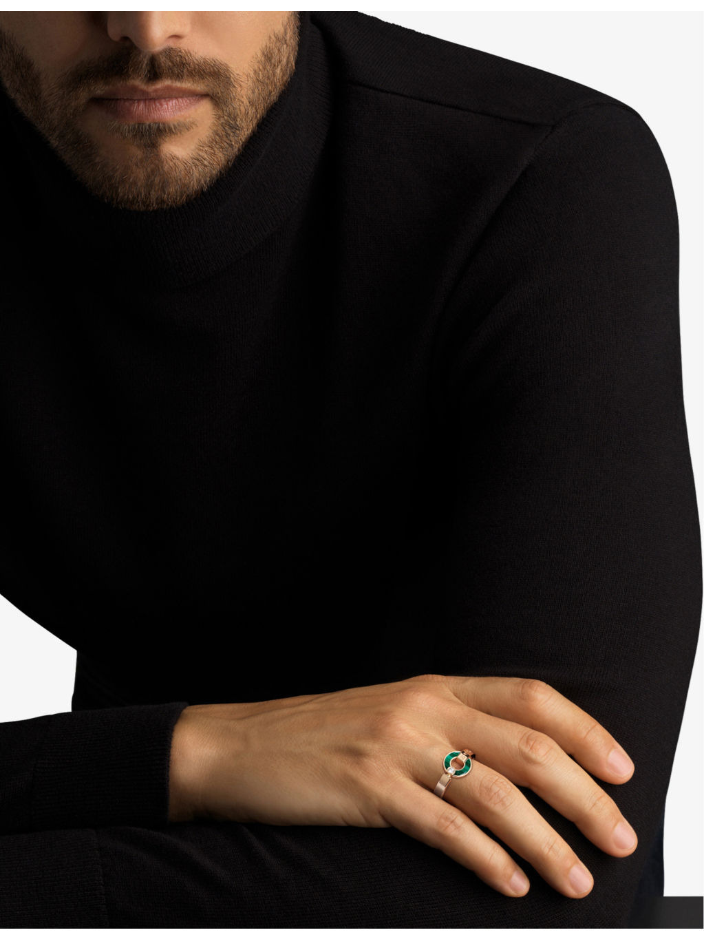 BVLGARI BVLGARI 18ct rose-gold, 0.04ct brilliant-cut diamond and malachite ring - 4