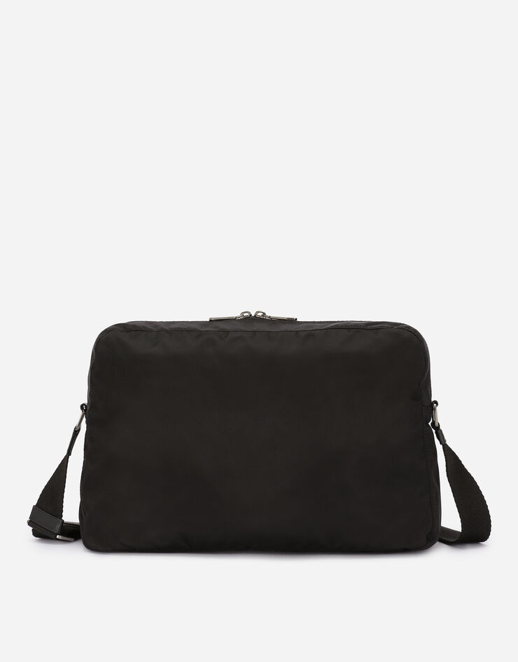 Nylon and calfskin nappa Nero Sicilia DNA bag - 7