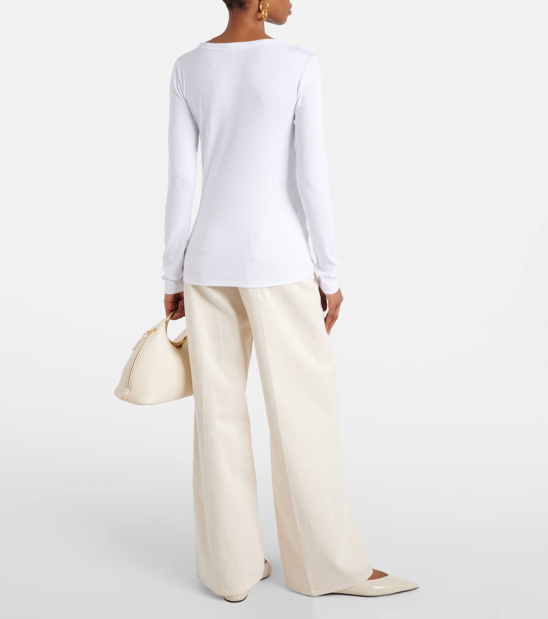 Ribbed-knit cotton jersey top - 3
