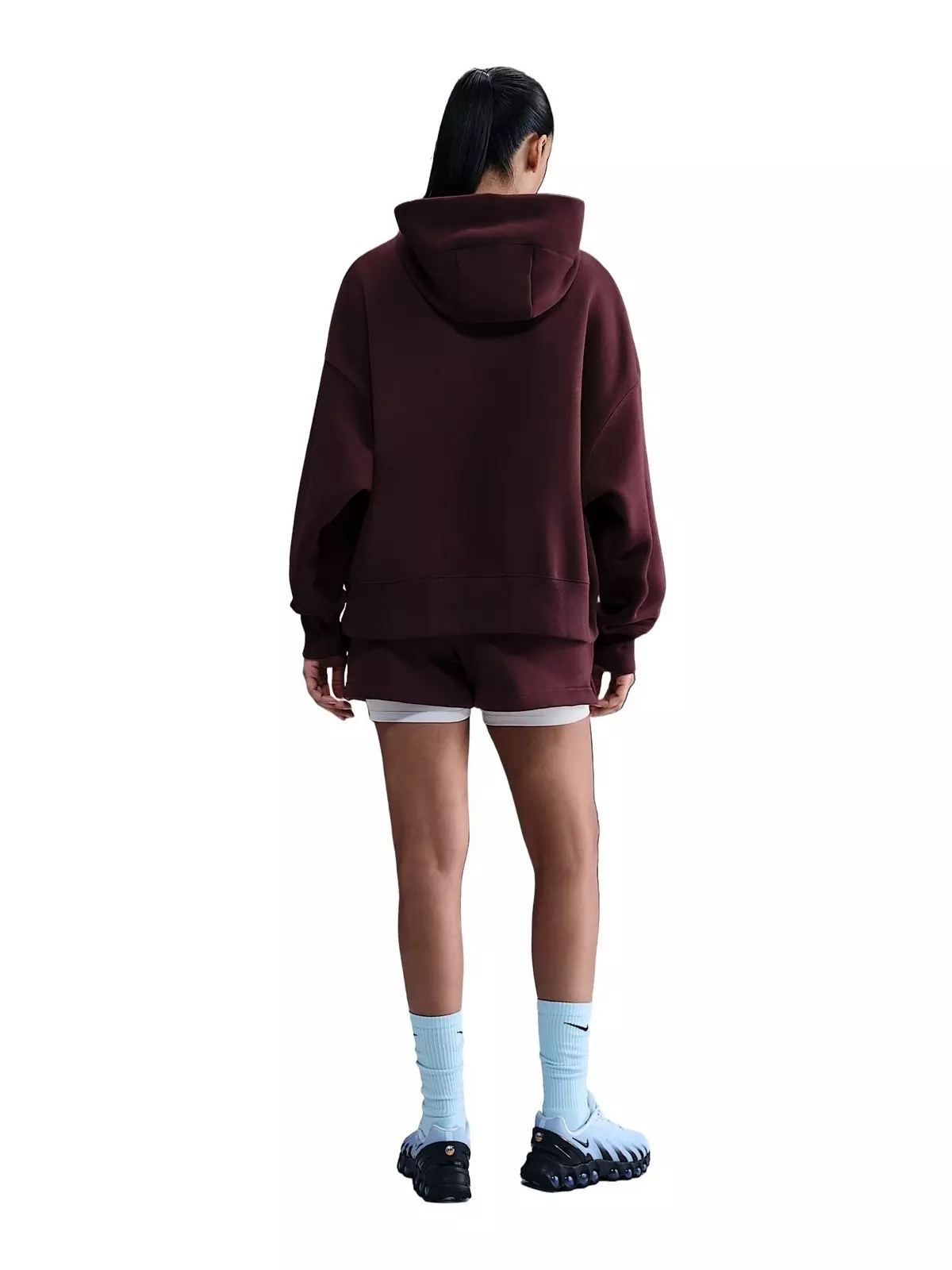 Women's Sportswear Phoenix Fleece Mid-Rise 4" Shorts -Burgundy - 5