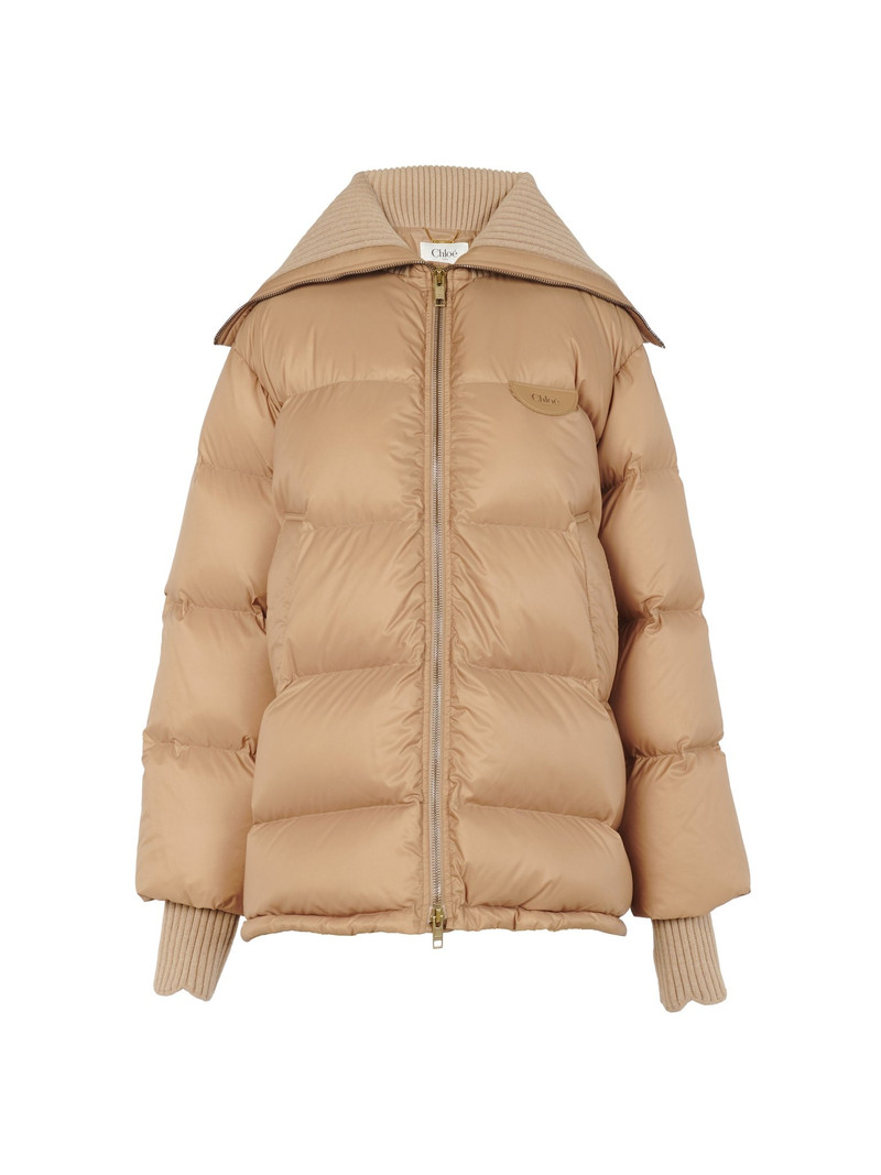 HIGH-NECK PUFFER JACKET IN SHINY NYLON 1