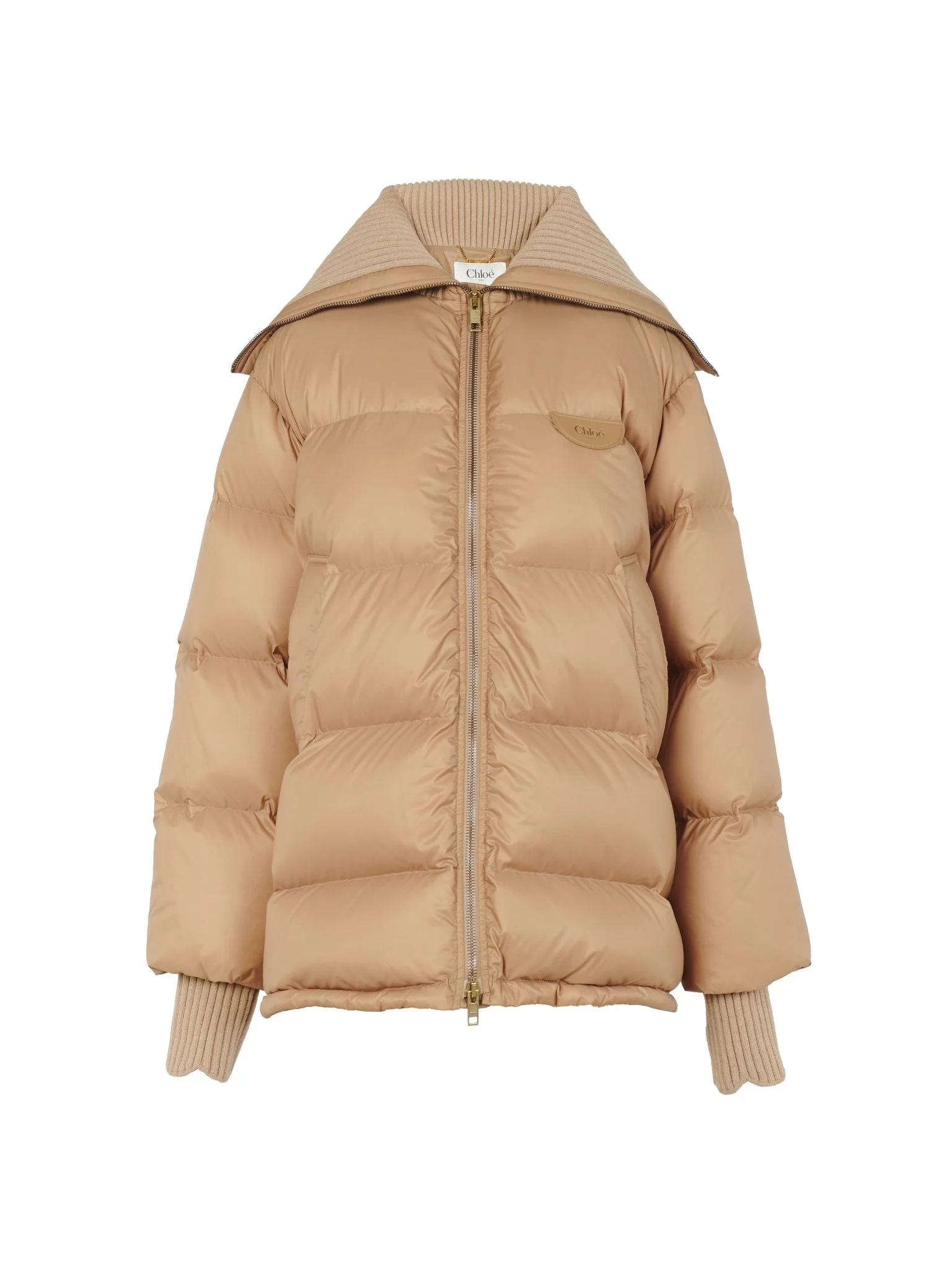 HIGH-NECK PUFFER JACKET IN SHINY NYLON - 1