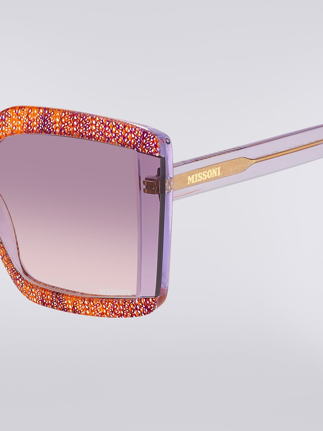 Square sunglasses with fabric inserts - 4