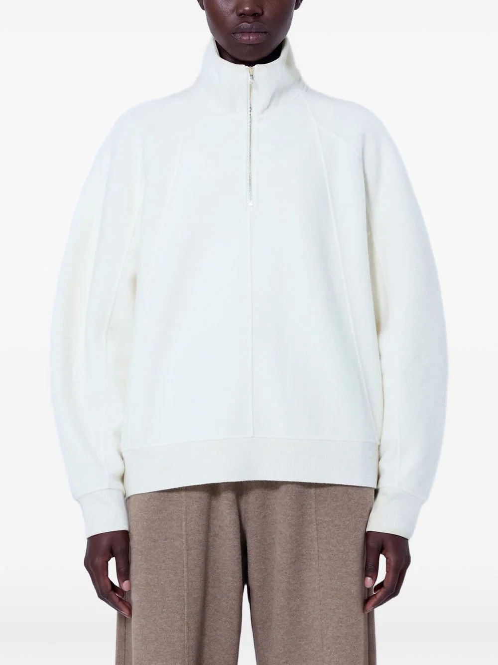 raglan-sleeve high-neck sweater - 1