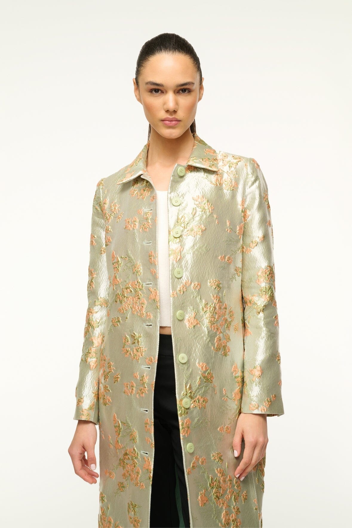 STAUD ANTOINETTE COAT METALLIC BLOOM - 3