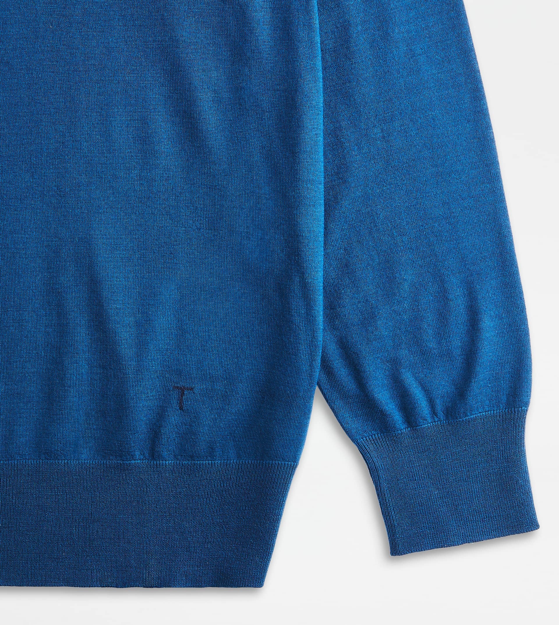 POLO SHIRT IN T15 WOOL - BLUE - 3