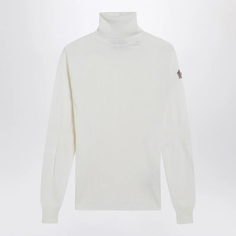 Moncler Grenoble White Wool-Blend Turtleneck Sweater Women - 1