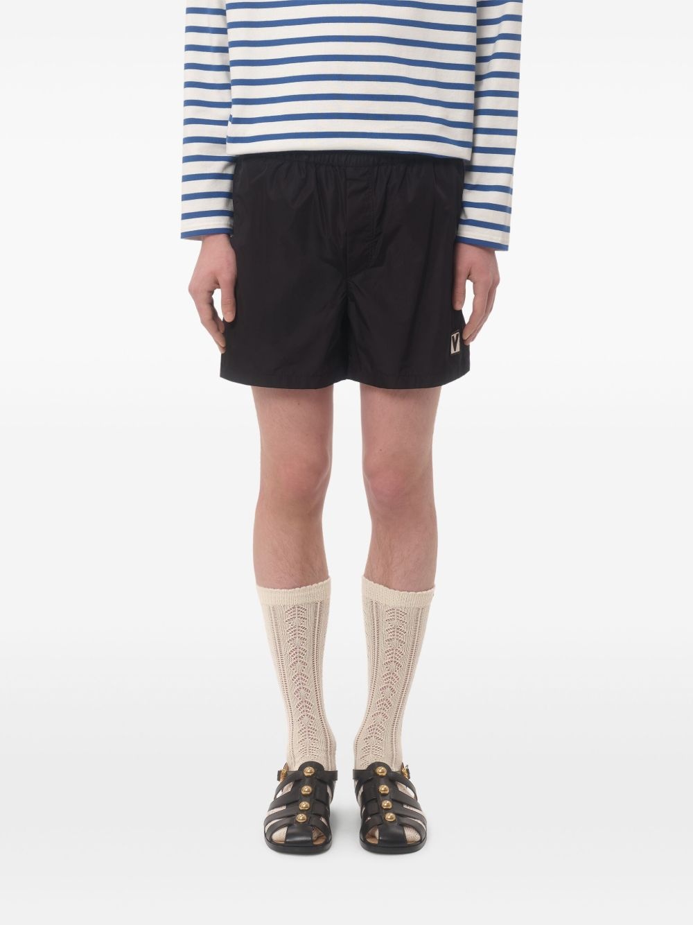 logo-embroidered swim shorts - 3
