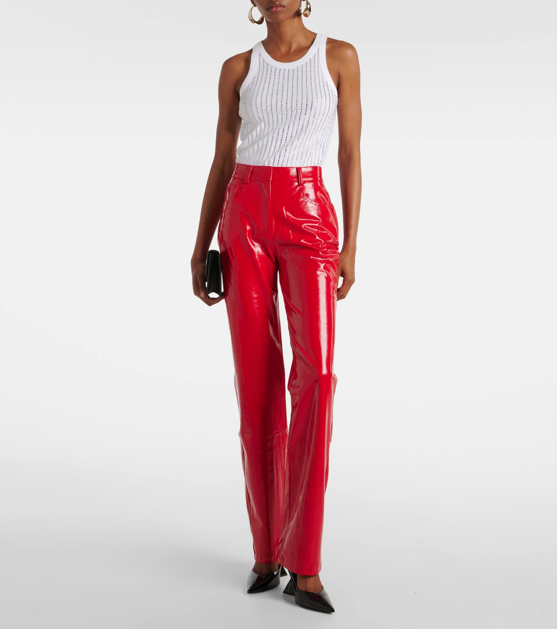 Faux leather bootcut pants - 7