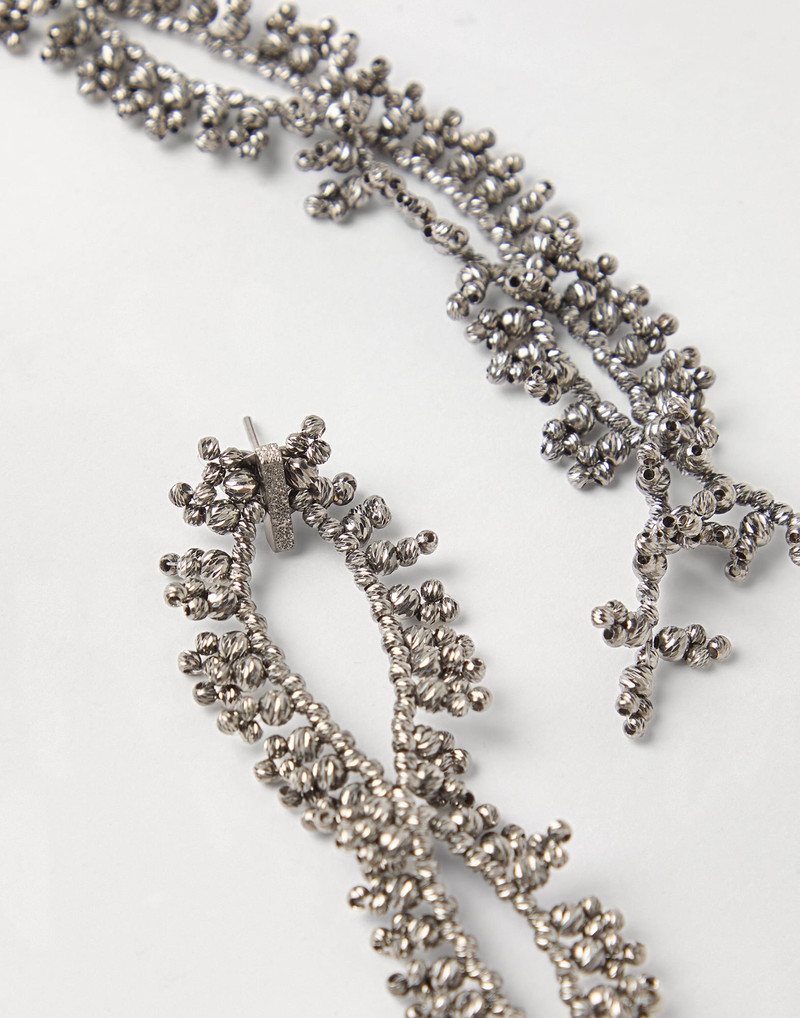 Brunello Cucinelli Sterling Silver knotted earrings outlook