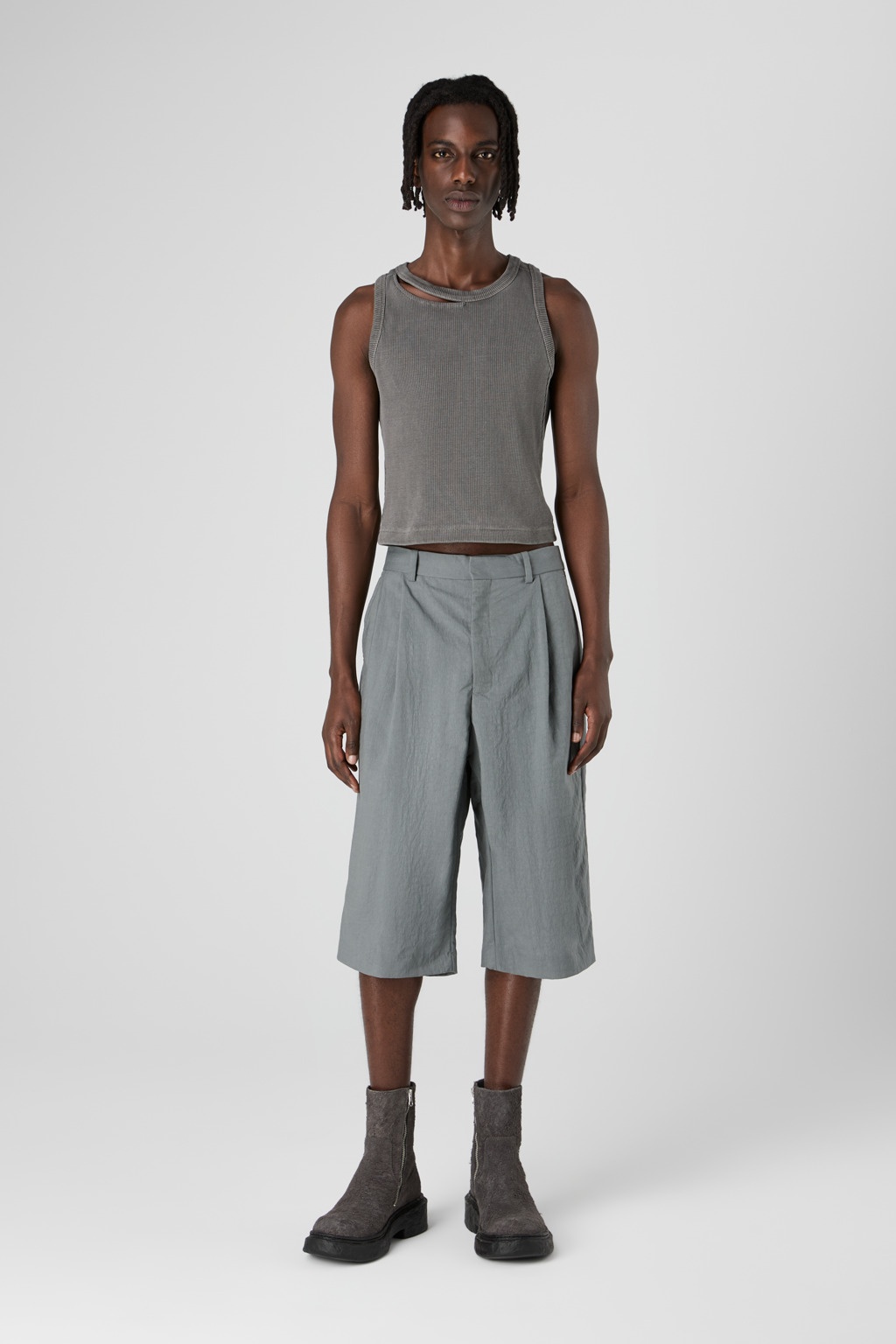 Gray Technical Suit Shorts - 2