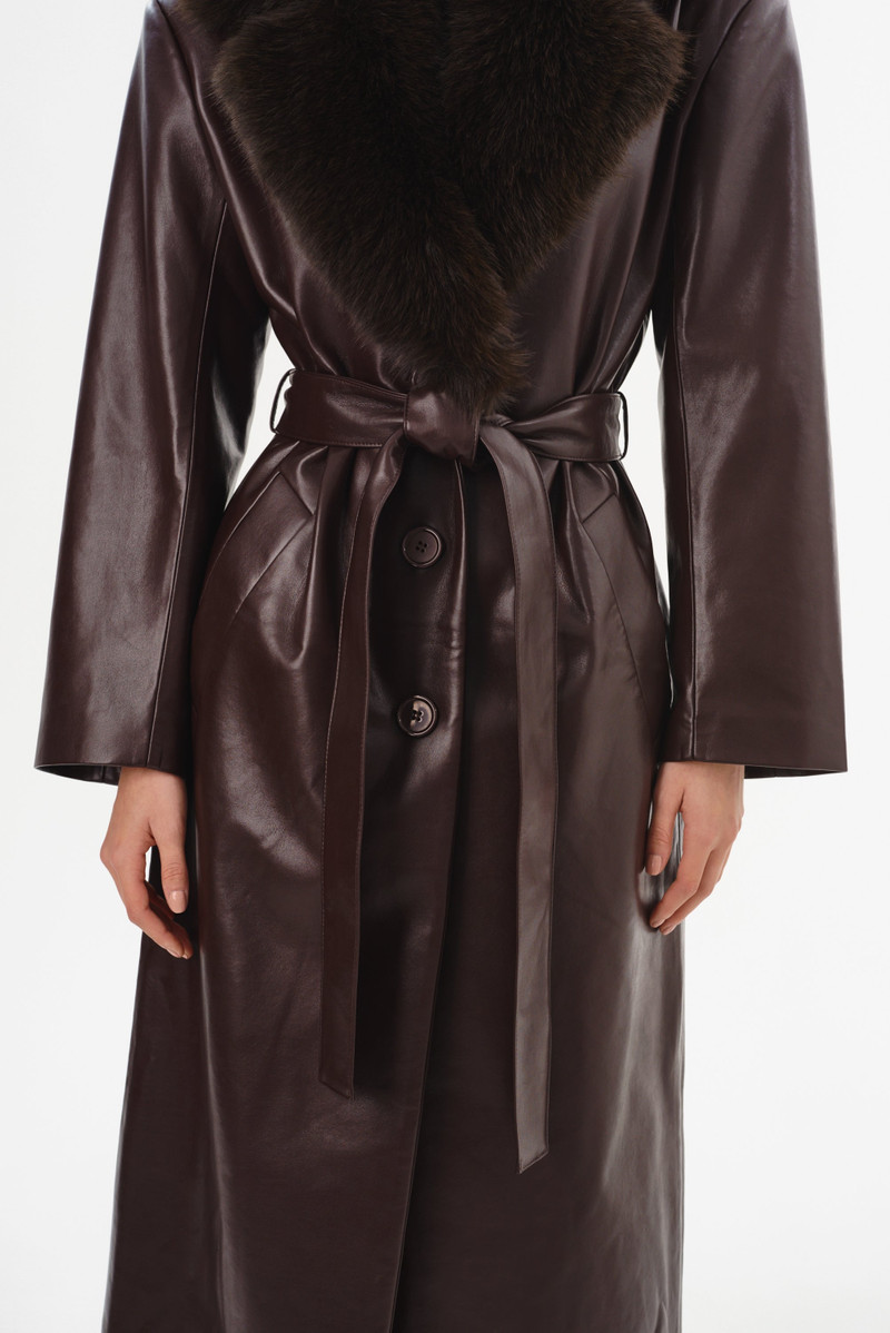 SARITA | Recycled Leather Maxi Coat 4