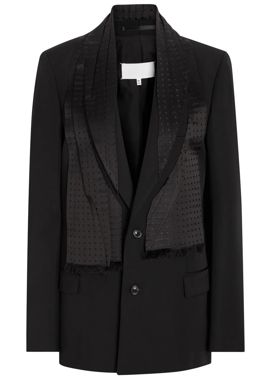 Maison Margiela Layered Silk and Wool Blazer - 1
