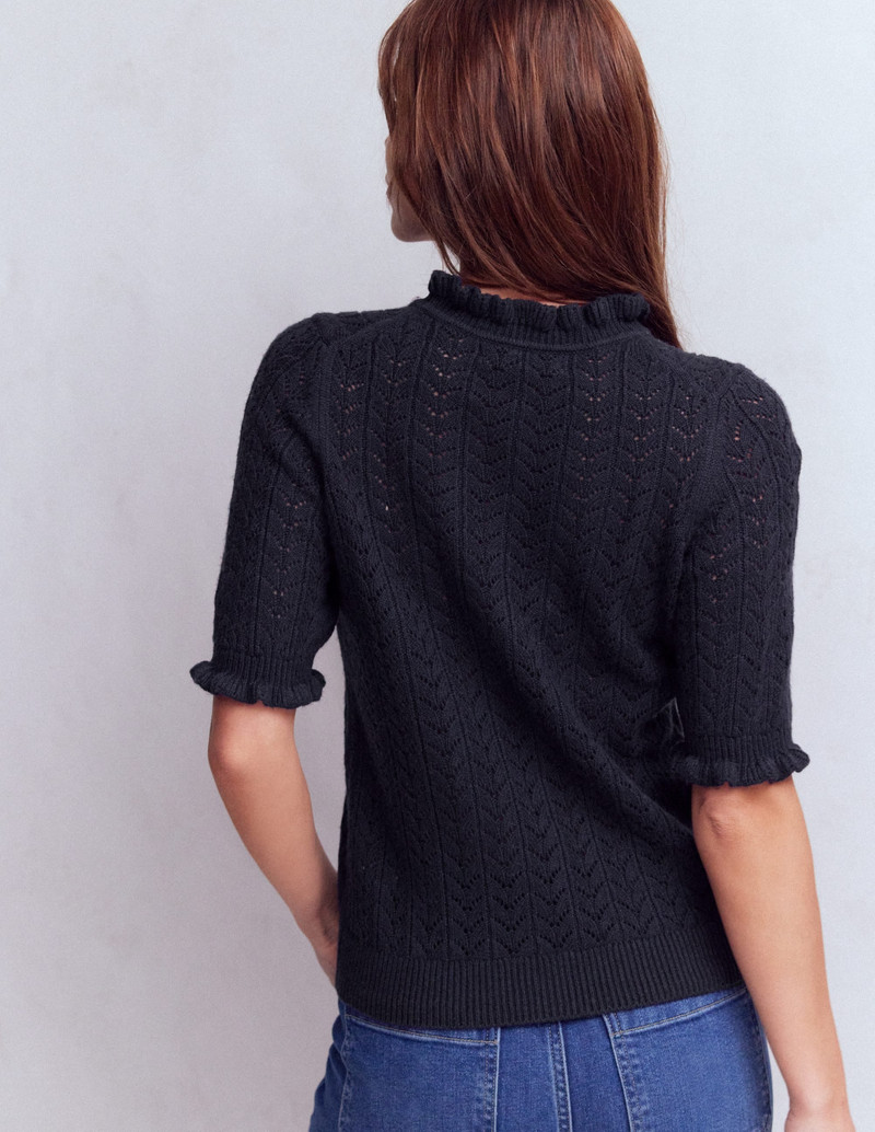 Eloise Frill T-Shirt-Navy 4