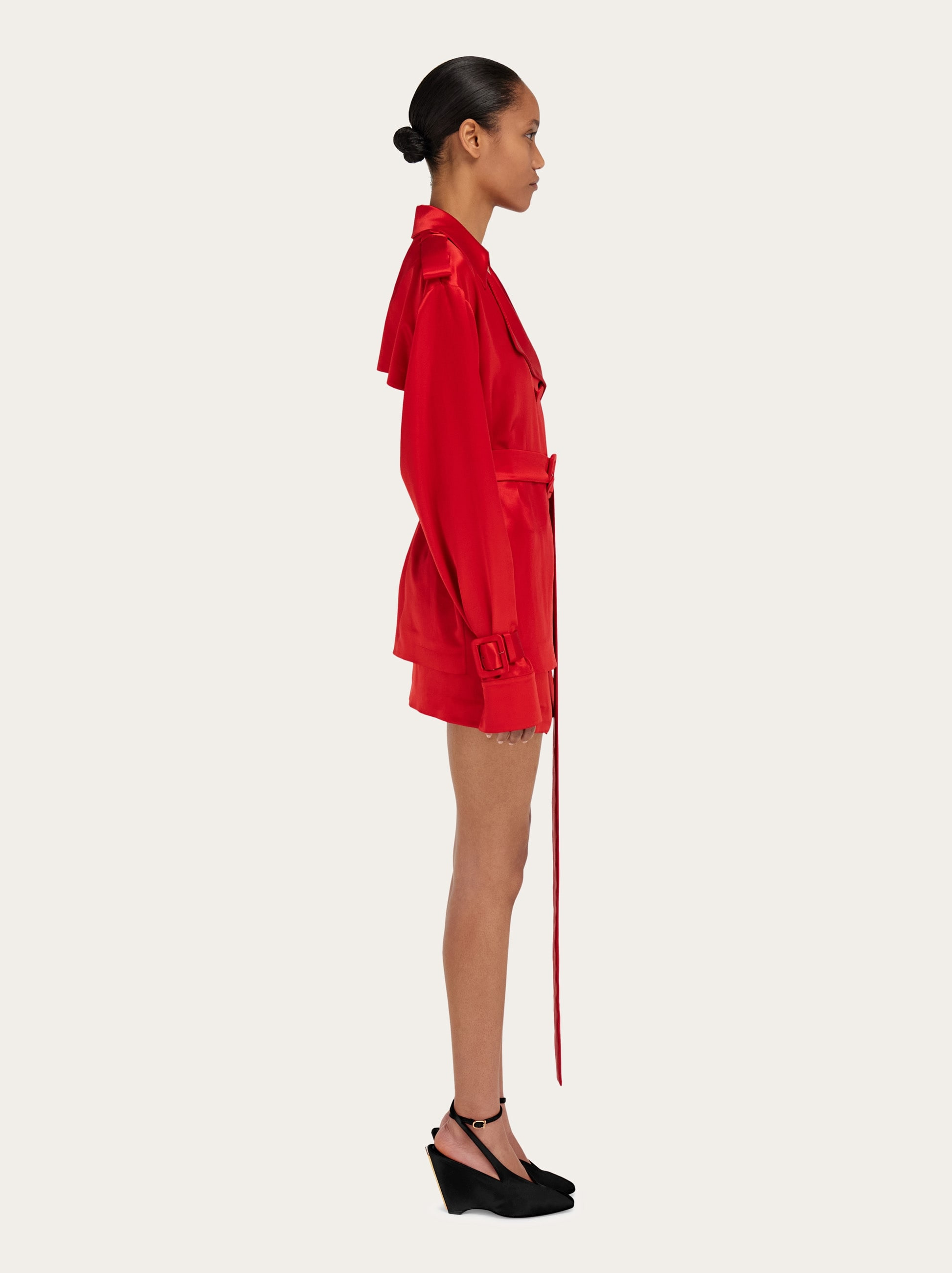 Short satin trench - 3