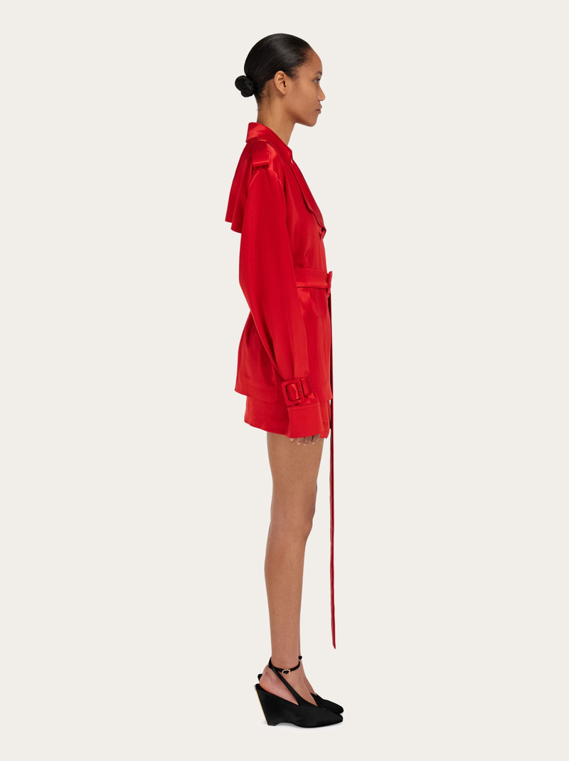 Short satin trench 3