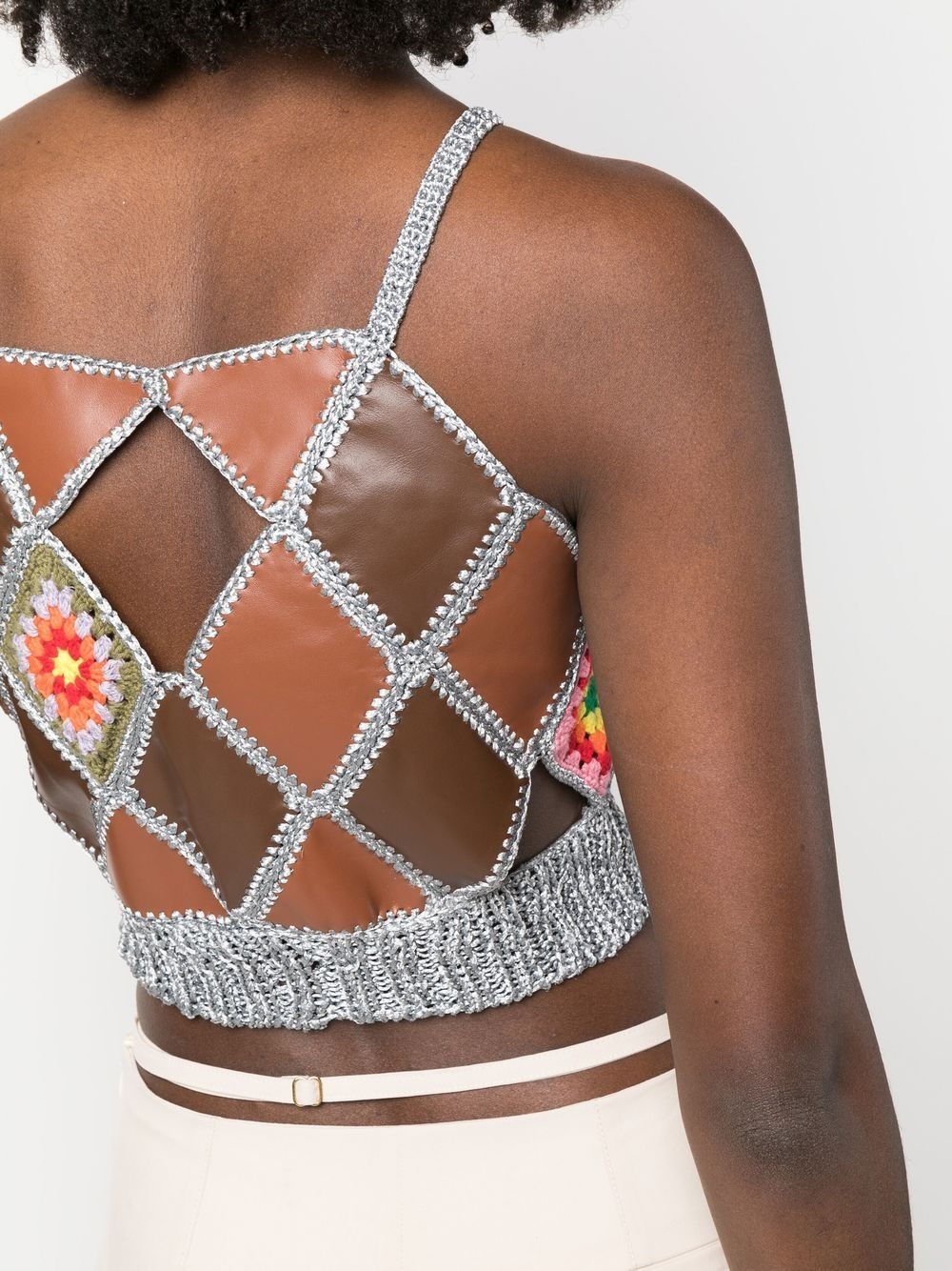diamond-panel cropped top - 5