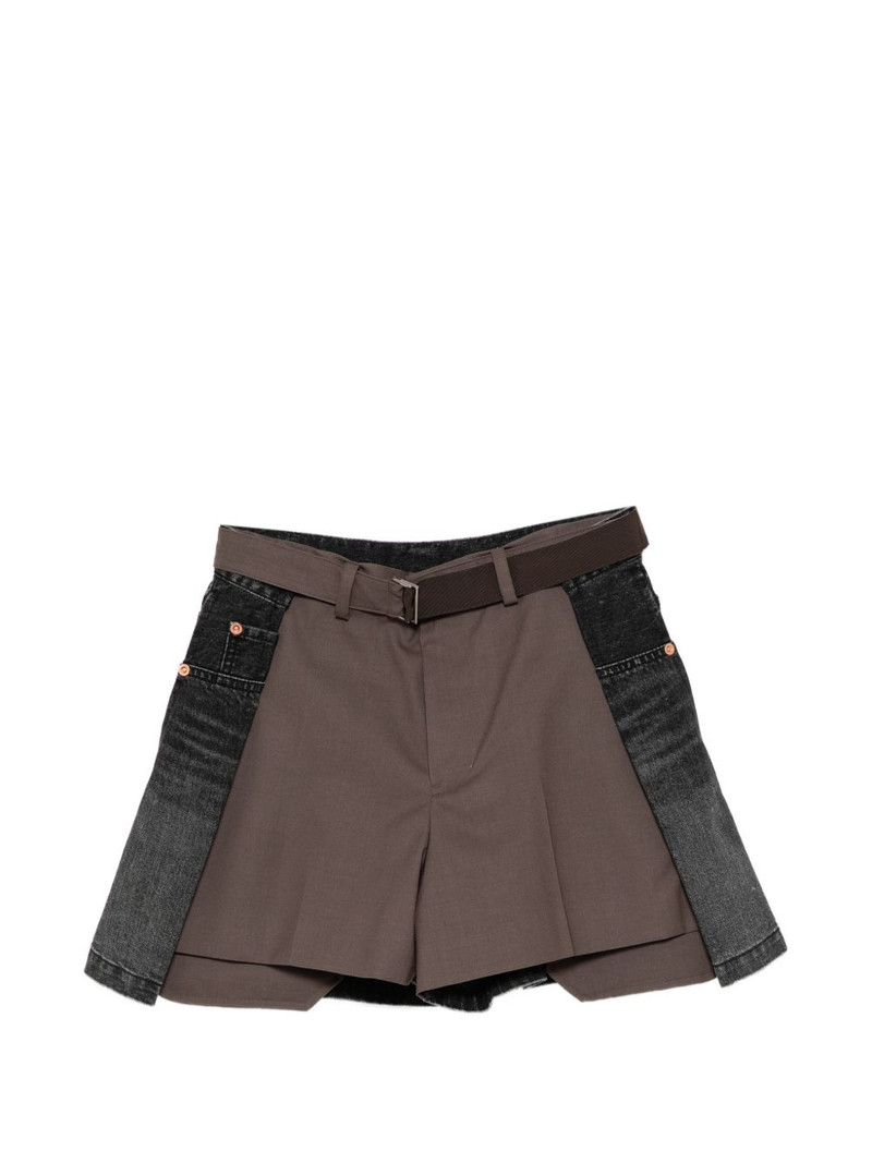 hybrid denim-panel shorts 1