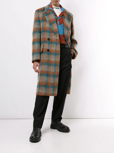 Wooyoungmi double breasted checked coat outlook