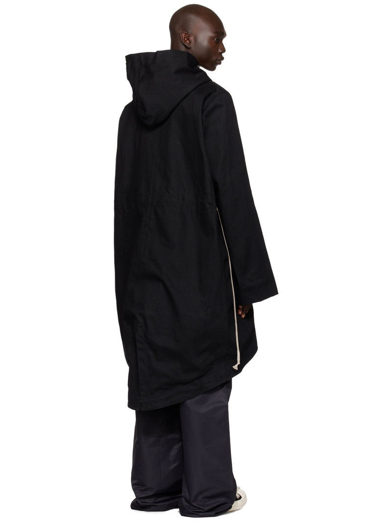Black Hooded Denim Coat 3