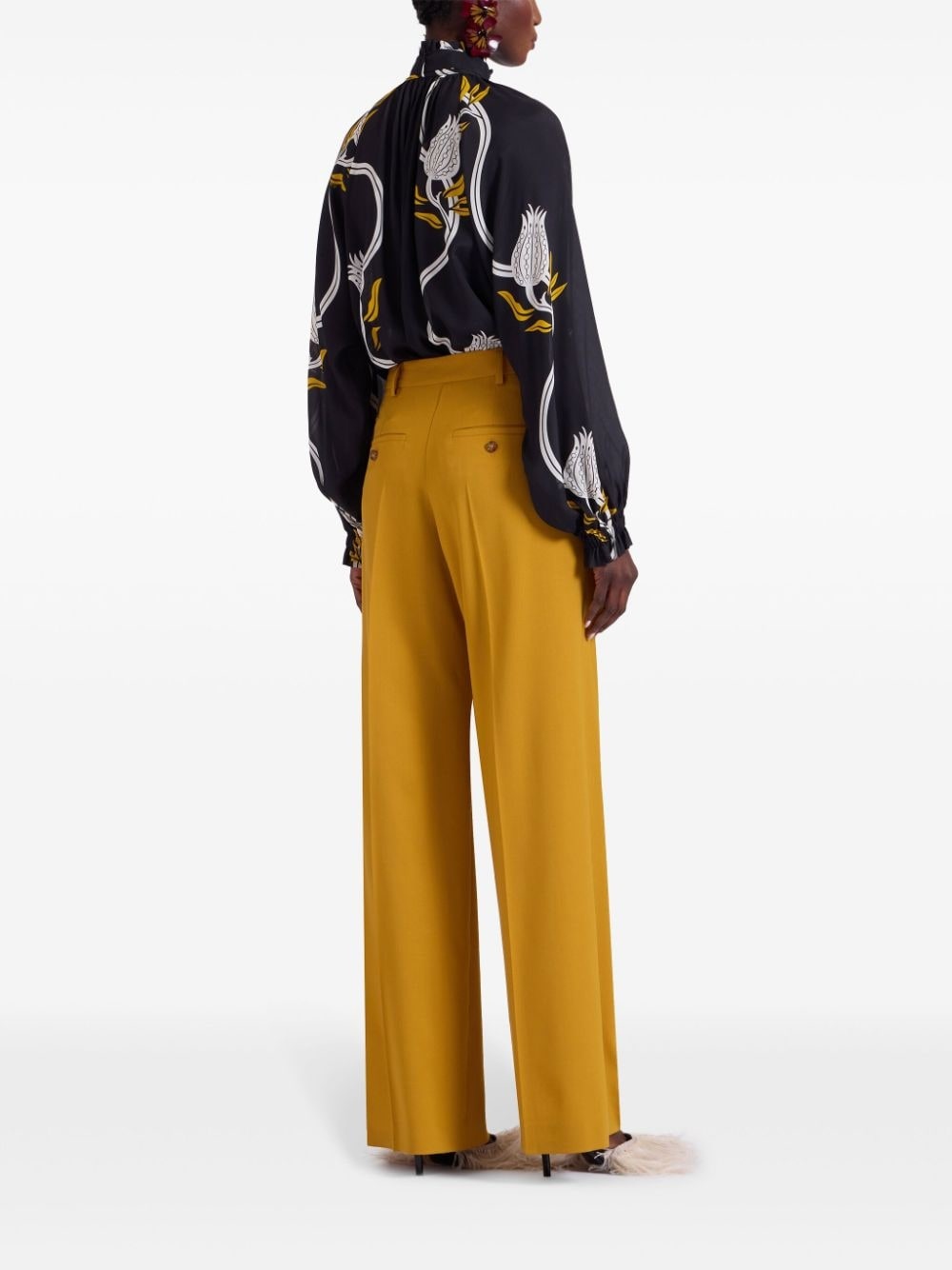 pressed-crease flared trousers - 3