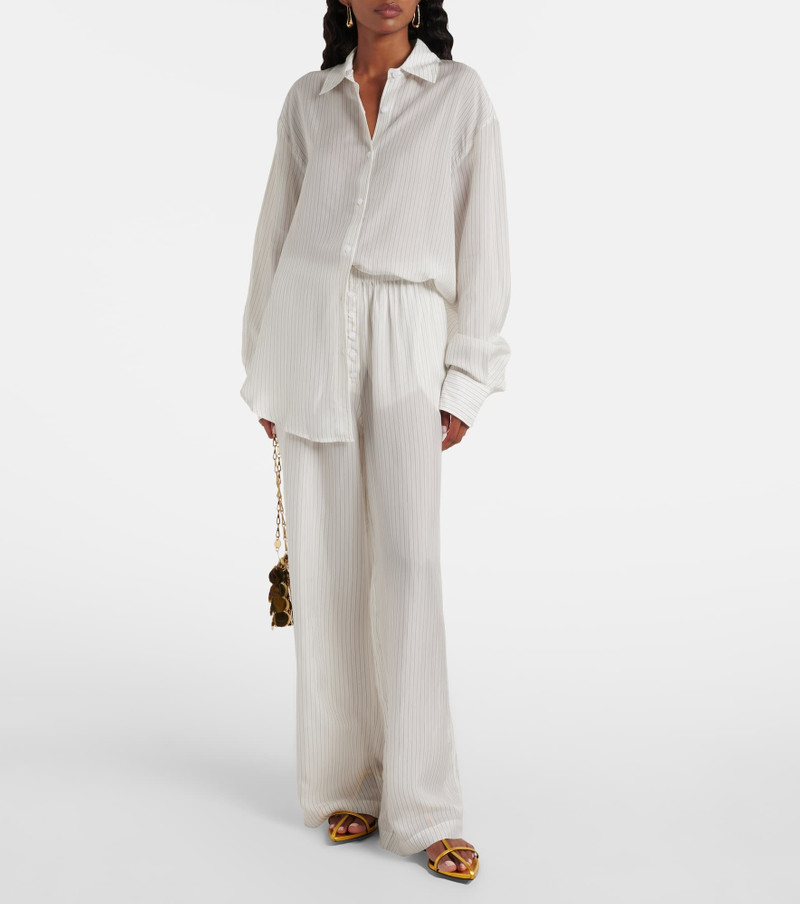 The Frankie Shop Peri sheer striped shirt outlook