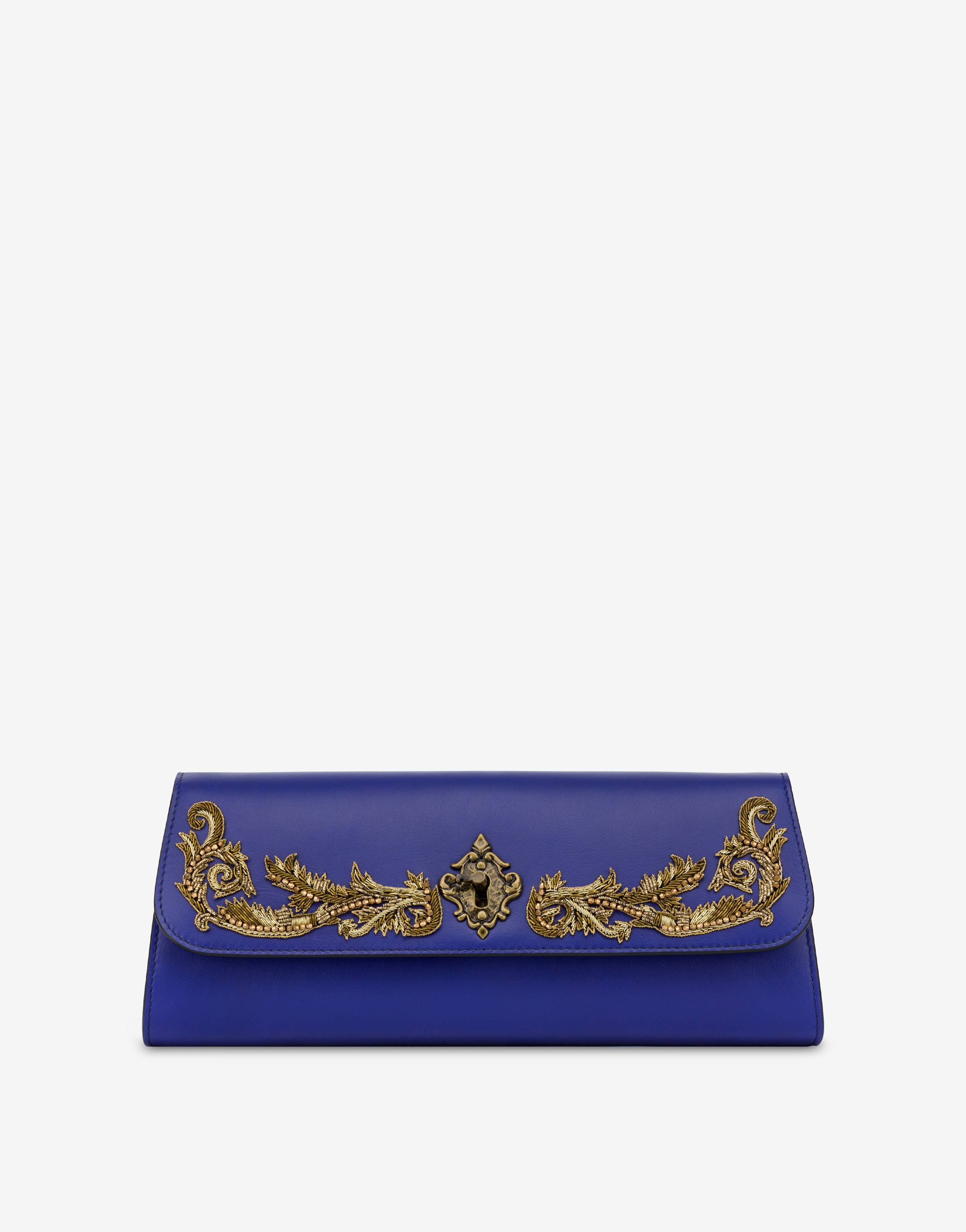 NAPPA LEATHER BAROQUE LOCK CLUTCH - 1