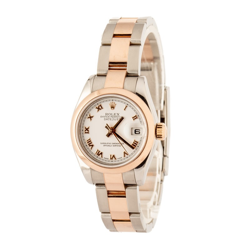 Lady Rolex Datejust 179161 White Roman Dial - 2