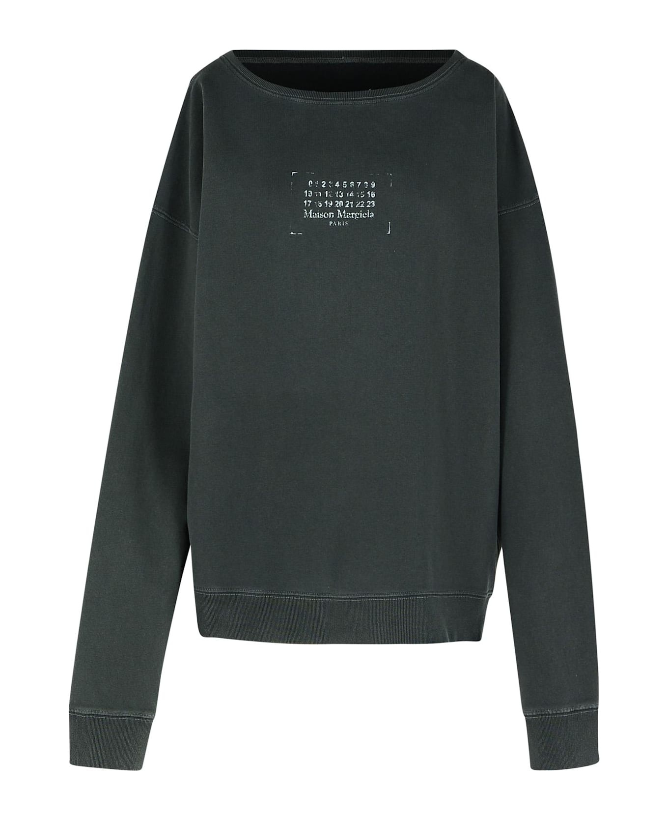 Black Cotton Sweatshirt - 1