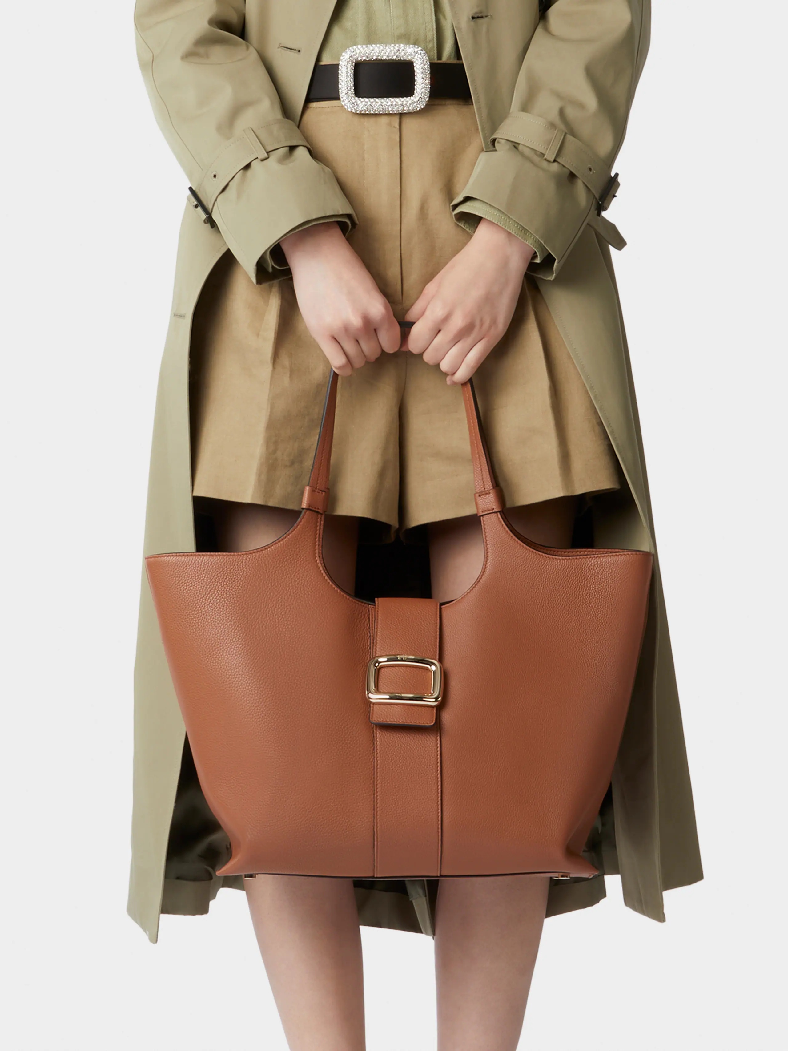 Viv' Choc Medium Shopping Bag in Leather - 9