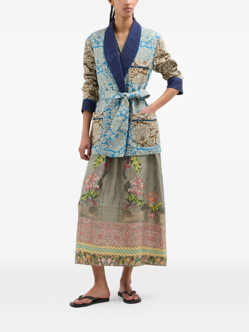 Pierre-Louis Mascia Aloe belted floral-motif midi shirt dress outlook