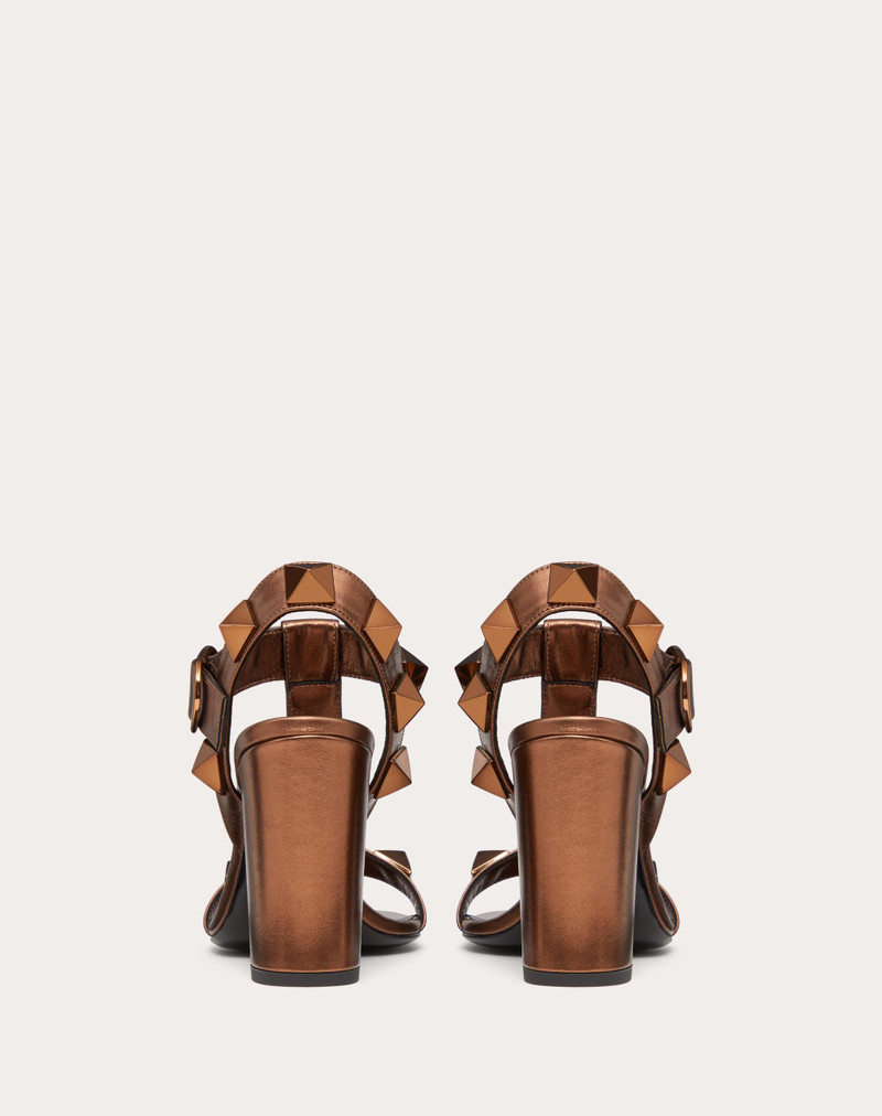ROMAN STUD METALLIC NAPPA LEATHER AND MATCHING STUD SANDAL 90MM 3