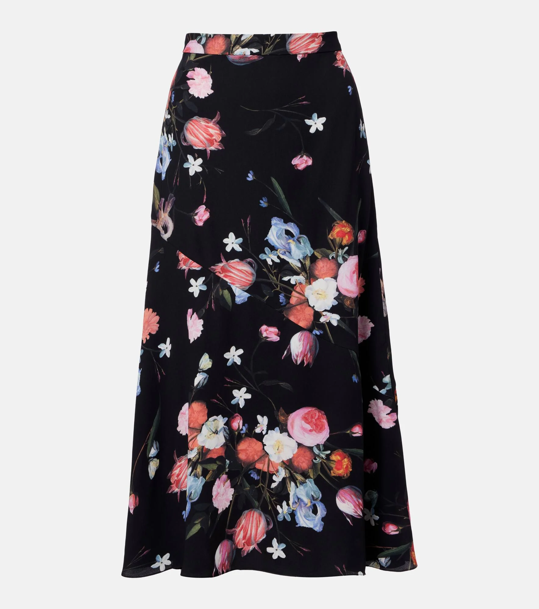 Floral crêpe midi skirt - 1