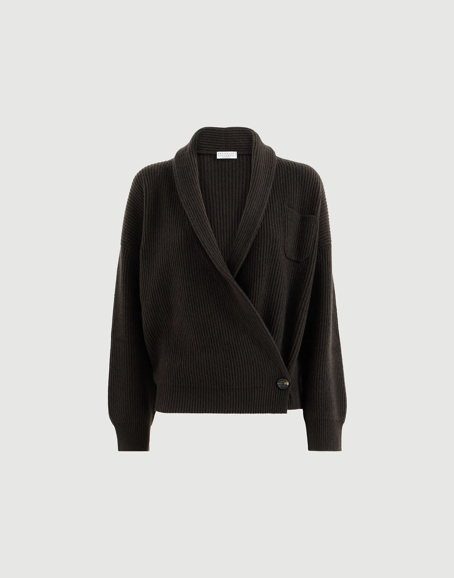 Cashmere English rib cardigan - 1