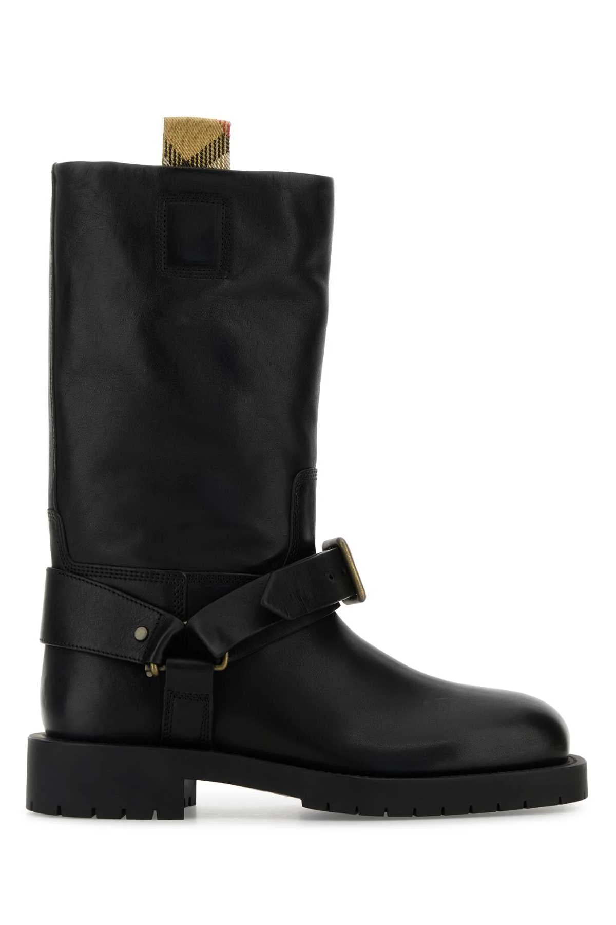 Burberry Women Black Leather Saddle Boots - 1