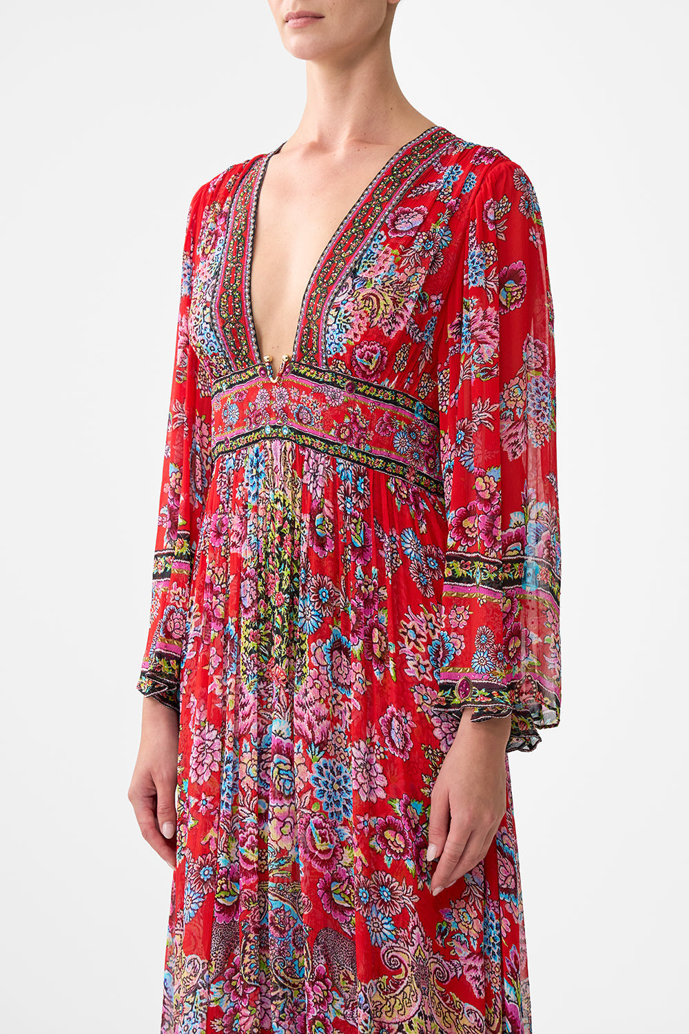 HARDWARE DETAIL LONG SLEEVE DRESS - 5