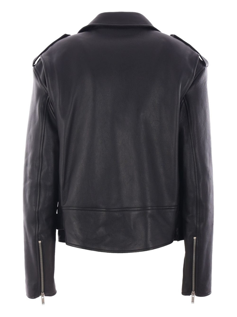 SAINT LAURENT long biker jacket in lambskin outlook