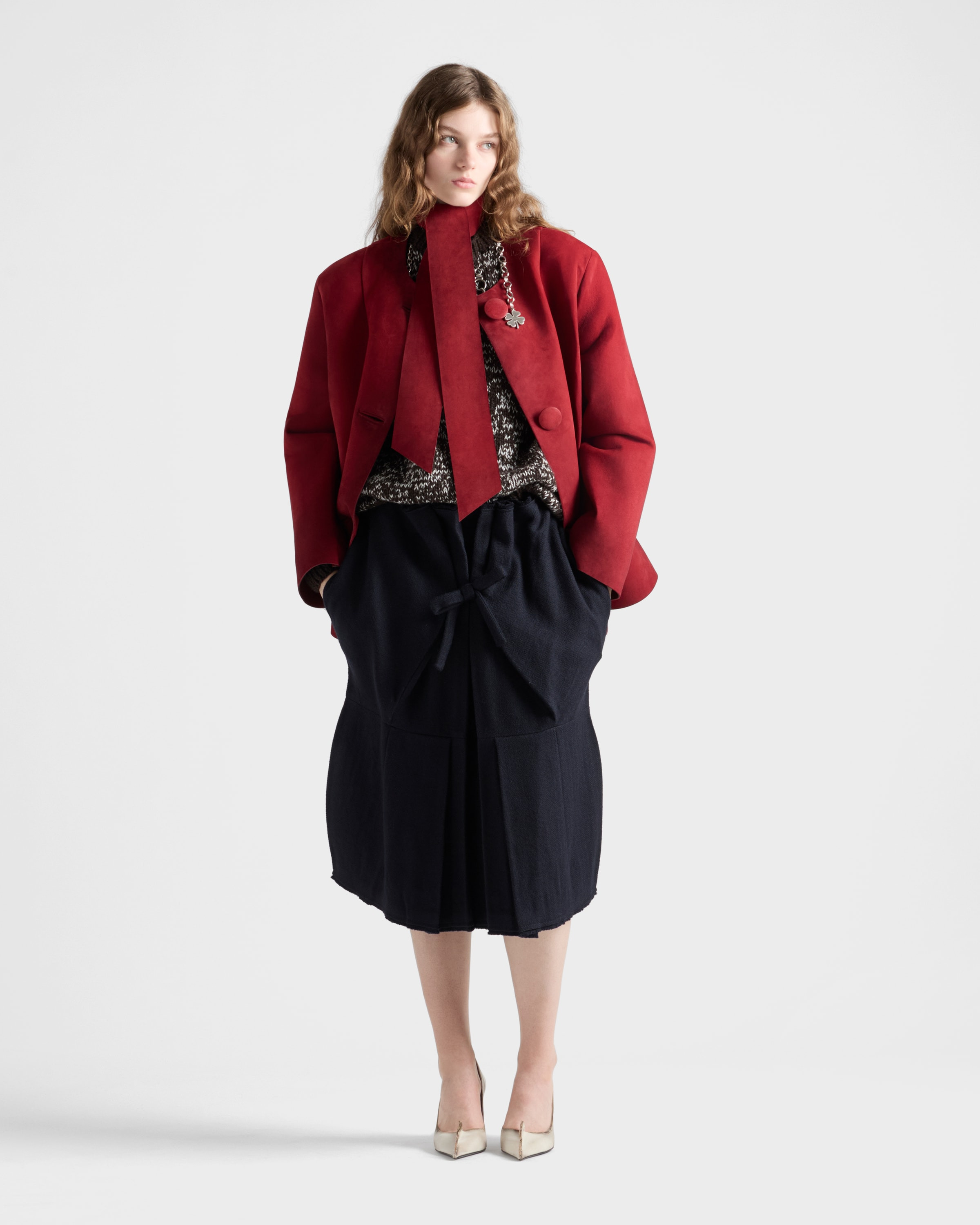 Chevron wool midi skirt - 2