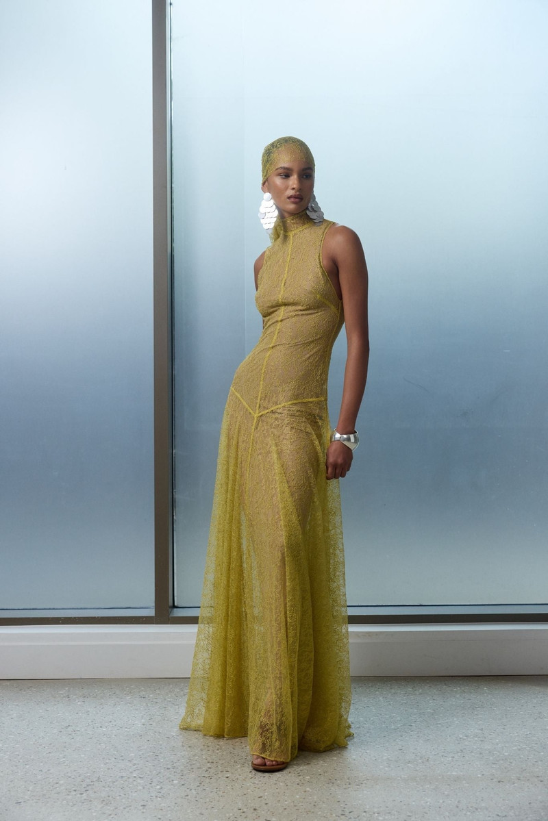 FOEHN MAXI DRESS IN YELLOW LACE 4