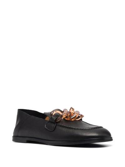 See by Chloé tortoiseshell-effect chain-link loafers outlook