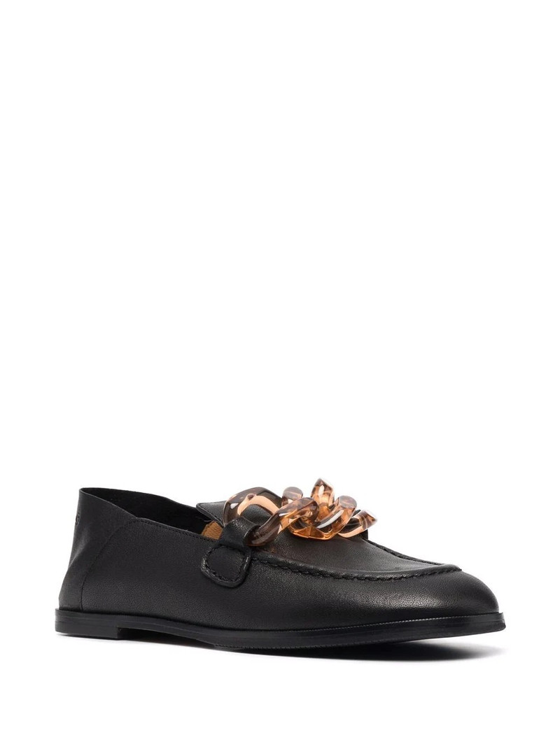 See by Chloé tortoiseshell-effect chain-link loafers outlook