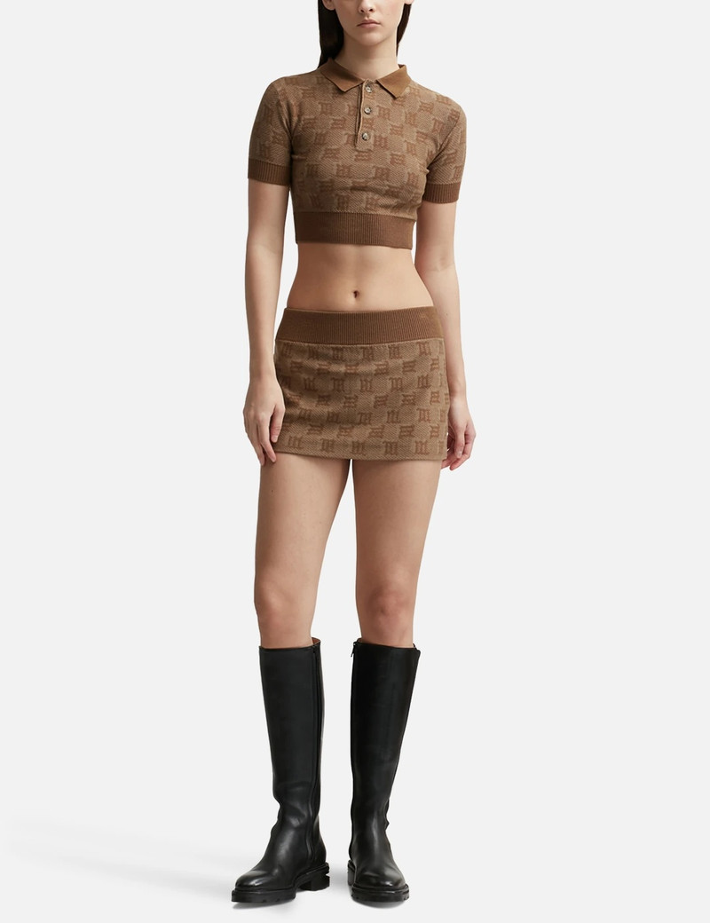 MISBHV SILK WOOL KNITTED MONOGRAM MINI SKIRT outlook