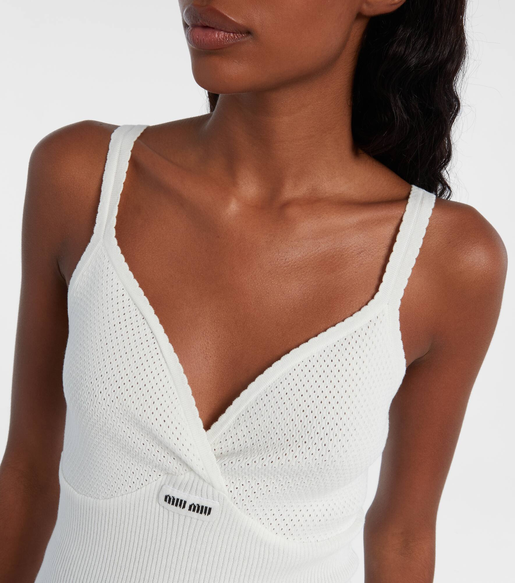 Lace-trimmed cotton top - 4