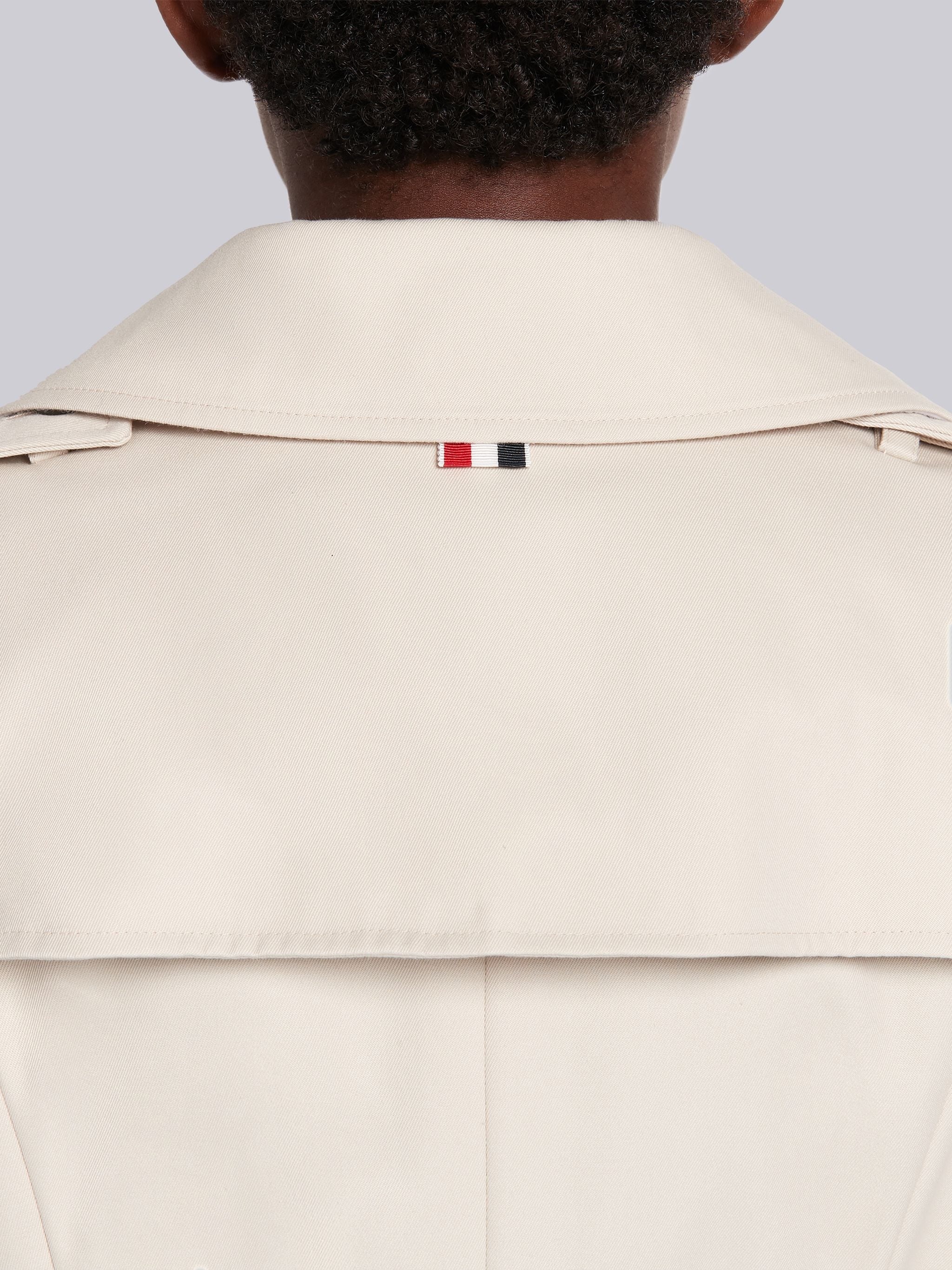 Khaki Waterproof Cotton Twill Unconstructed Belted Classic Trench Coat - 5