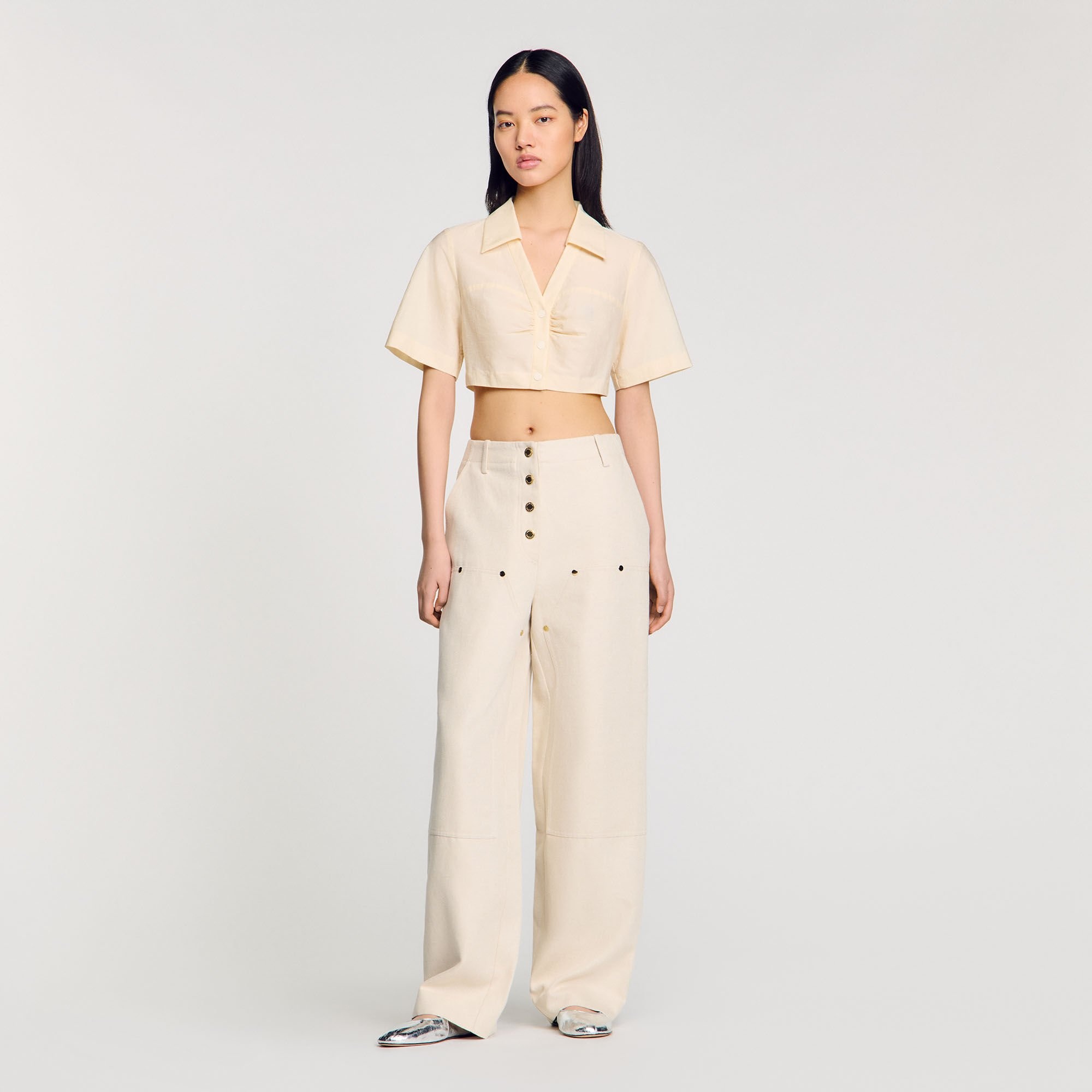 CROPPED GATHERED SHIRT - 2