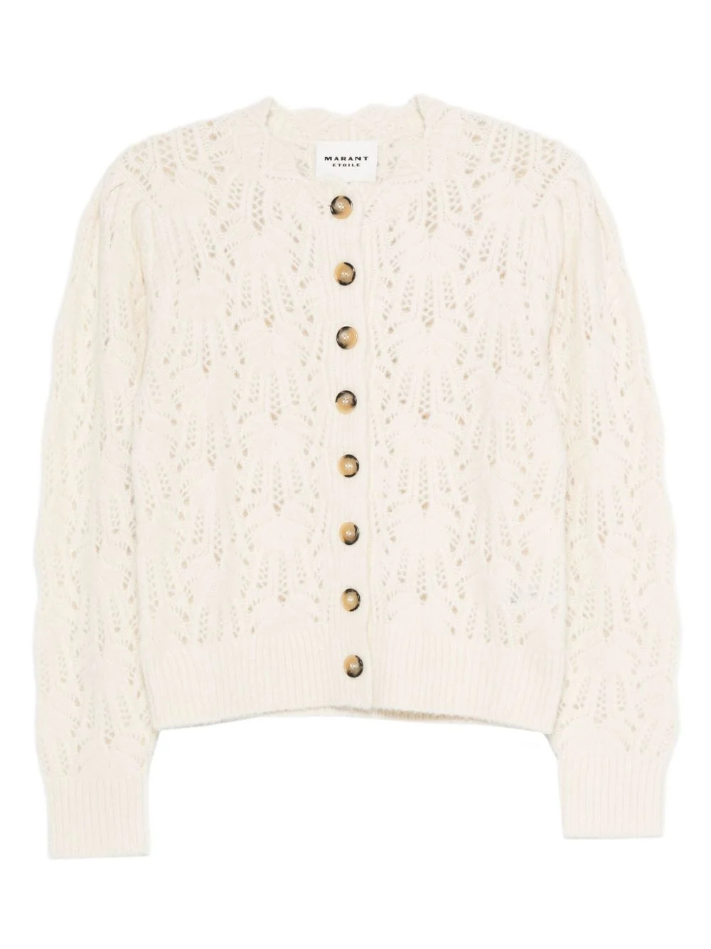 button-front open-knit cardigan - 1