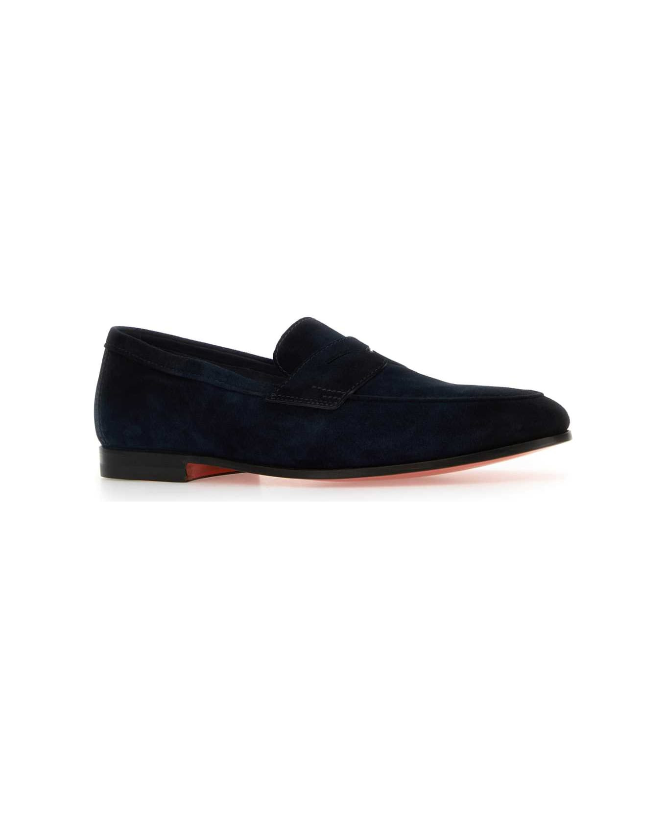 Navy Blue Suede Carlos Loafers - 2