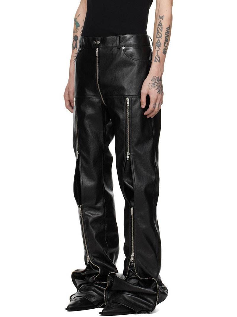 LU'U DAN Black Zipped Riot 5-Pocket Faux-Leather Pants outlook